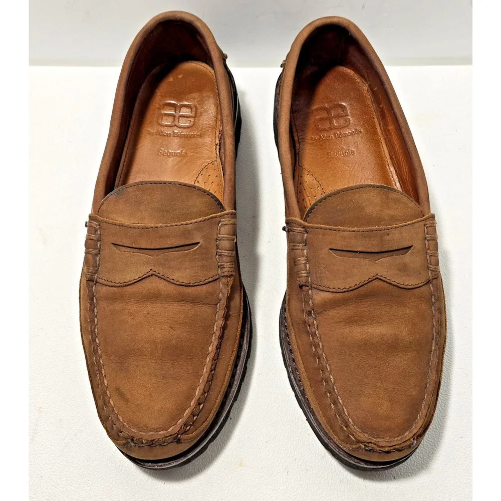 Allen Edmonds Sequoia Loafers Mens Size 10 D Brown Nubuck Leather Shoes Moccasin